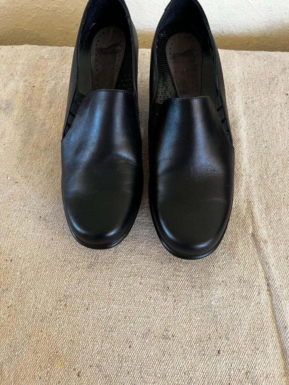 Dansko Woman's Black Leather Rafael Comfort Slip-On Shoes Sz 9.5-10